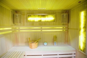 Sauna uscata MO-EA4S cu aragaz HARVIA 6 kW, piatra de sare si izolatie de perete 180x160x200 cm - Img 7