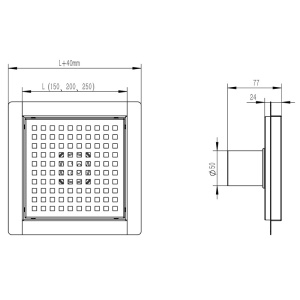 Scurgere baie patrata cu sifon fix Qube DLO8 15 x 15 cm Inox - Img 14