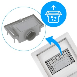 Scurgere cabina de dus tip sifon patrat Wave DL06 din inox 15 x 15 cm - Img 8