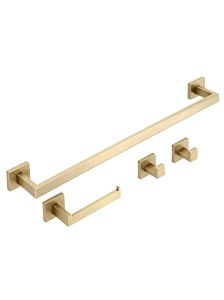 Set accesorii pentru baie Rio Brush Gold 4 piese - Img 6