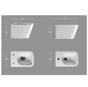 Set Bideu si Vas WC GEBERIT, ceramica sanitara, Vas WC FLUMINIA IMPERIA RIMLESS + Bideu +Capac Soft-Close Inclus SLIM PREMIUM+Cadru+Clapeta - Img 2