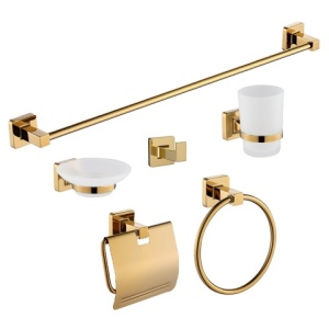 Set de accesorii pentru baie 6 in 1 DYLAN Auriu