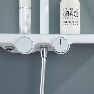 Set de dus F13-WH, Dus cu efect de ploaie, Culoarea Alb - Img 4