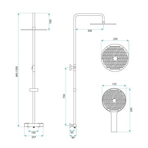 Set de dus fara pipa cu termostat Rea Lungo Titan - Img 10