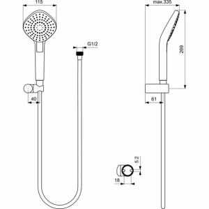 Set de dus Ideal Standard IdealRain Evo Diamond cu para dus 115 mm si agatatoare - Img 2