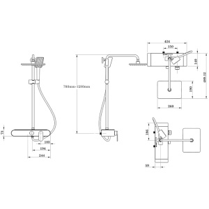 Set de dus PRO FATTER , Ecran LCD, efect de ploaie, Culoare Alb/Chrom - Img 10