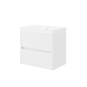 Set mobilier baie suspendat cu lavoar Fluminia Fiori 60 alb lucios 60 x 40 cm