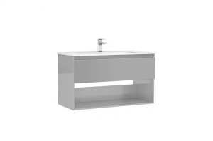 Set mobilier baie suspendat Gala Daily galet lucios 100 x 46 x 56.5 cm cu lavoar