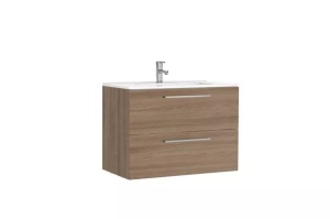 Set mobilier baie suspendat Gala Handy nuc 80 x 46 x 56.5 cm cu 2 sertare si lavoar ceramic