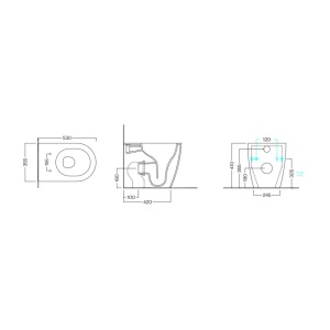 Set rezervor Geberit Delta cu vas WC suspendat Hatria Futura Pure Vortex si capac softclose alb , Clapeta La Alegere - Img 15