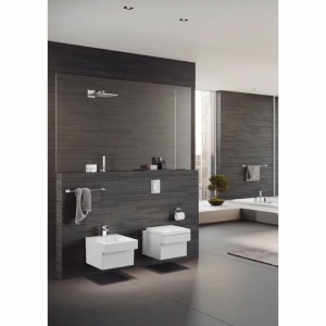Set rezervor Grohe Rapid SL cu clapeta Skate Air crom si vas wc Grohe Cube Ceramic Triple Vortex PureGuard capac soft close - Img 2