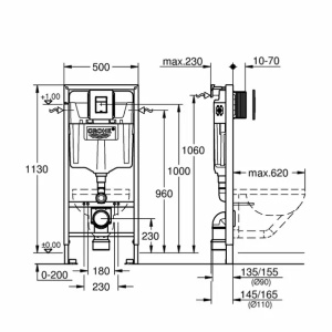 Set rezervor incastrat Grohe Solido 3 in 1 cu clapeta neagra Even - Img 2