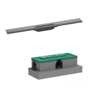 Set rigola pentru dus plus capac Hansgrohe RainDrain Flex ajustabil negru - crom periat 80 cm - Img 1