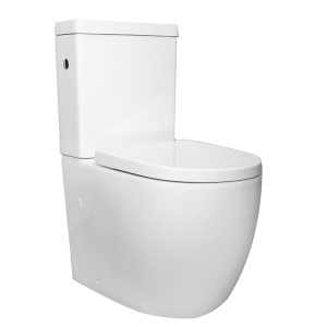 Set vas WC pe podea Fluminia, Minerva, stativ, rimless cu rezervor si capac soft-close si easy off inclus