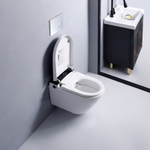 Set vas WC Smart ,cu functie bideu, Buton Crom, cadru inclus - Img 14