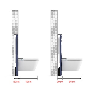 Set vas WC Smart ,cu functie bideu, Buton Negru, cadru inclus - Img 11