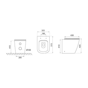 Set vas WC stativ cu rimles protect si capac soft close Spectrum Tyber 35 x 51 cm alb - Img 5