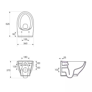 Set vas WC suspendat A29 Cersanit Moduo si capac slim softclose alb - Img 3