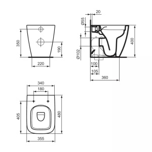 Set vas WC suspendat Ideal Standard I.life S alb cu bideu si capac slim softclose - Img 2