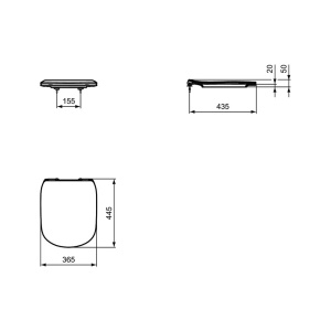 Set vas wc suspendat Ideal Standard Tesi Aquablade cu capac slim softclose negru mat Silk Black - Img 5