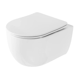 Set vas WC suspendat Rea Olivier alb lucios cu capac softclose - Img 1