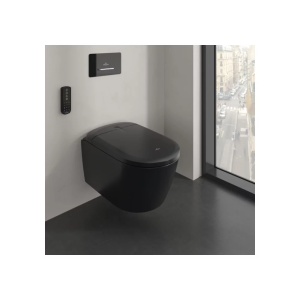 Set vas WC suspendat Villeroy&Boch Supreo Select rimless cu functie de bideu electric si capac softclose negru mat - Img 8