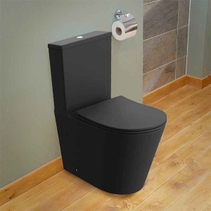 Set WC monobloc Spectrum, Clementina Black, Rimless Protect, cu capac și rezervor, 38x60.5 cm, negru mat - Img 2
