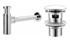 Sifon de scurgere 6915 universal+ ventil klik-klak, sistem Push-up, finisaj Crom - Img 1