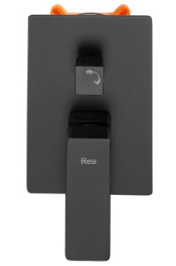 Sistem Complet De Dus REA ORIX BLACK BOX, Montaj In Perete, Para Patrata Tip Ploaie 25x25 Cm, 2 Functii De Curgere A Apei, Finisaj Negru Mat - Img 10