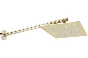 Sistem Complet De Dus REA OVAL BOX GOLD, Montaj In Perete, Para Dreptunghiulara Tip Ploaie 20x30 Cm, 2 Functii De Curgere A Apei, Auriu - Img 9