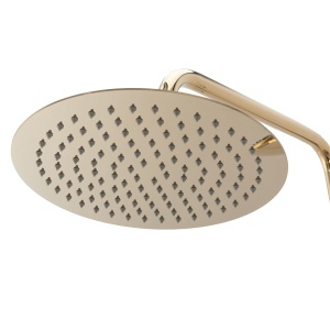 Sistem Complet De Dus REA ROGER GOLD, Montaj Pe Perete,Para Rotunda Tip Ploaie 25x25 cm, 2 Functii De Curgere A Apei, Finisaj GOLD - Img 2