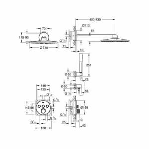 Sistem de dus Grohe SmartControl SmartActive 310 Round - Img 4