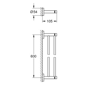 Suport prosop bara dubla Grohe Essentials 600 mm - Img 2