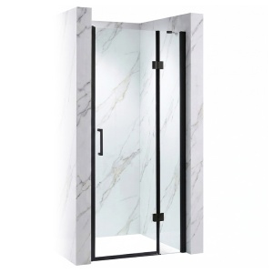 Usa de dus batanta pentru nisa KZ27 negru mat 80 x 195 cm sticla 6 mm
