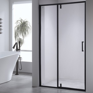 Usa de dus batanta pentru nisa SH08C negru mat 100 x 200 cm sticla 6 mm - Img 2