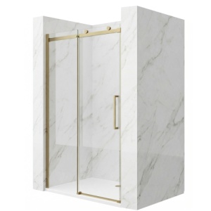 Usa de dus culisanta Veldman Nessa auriu periat 100 x 195 cm sticla 8 mm