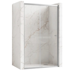 Usa de dus din sticla securizata cu rame cromate si sistem culisant Rea Primo Slide 100 x 190 cm