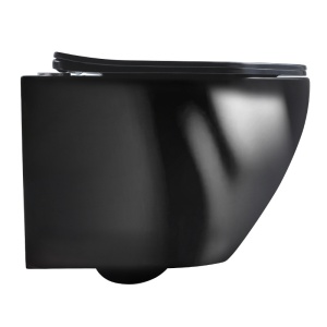 Vas de toaleta suspendat Mizu Black Gloss, rimless, cu capac din duroplast cu softclose - Img 5