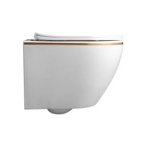Vas de toaleta suspendat Mizu Black White, rimless, cu capac din duroplast cu softclose - Img 7