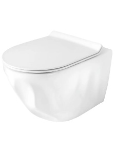 Vas de WC suspendat cu capac Gustavo Rimless alb lucios - Img 2