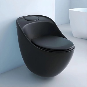 Vas WC New Santa Rimless, 69x46 cm, Rezervor Incorporat, Negru Mat, Power Colour, montaj podea, capac cu soft-close inclus - Img 2