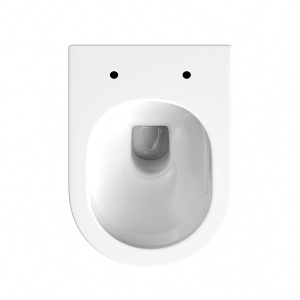Vas WC suspendat alb cu rama aurie, rimless si capac cu soft close Luma - Img 9