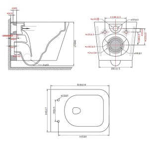 Vas WC suspendat Aqua White 02, rimless cu capac din duroplast si inchidere softclose - Img 11