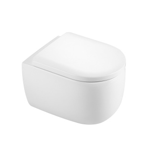 Vas WC suspendat Lake Tornado White Glossy, rimless cu capac softclose