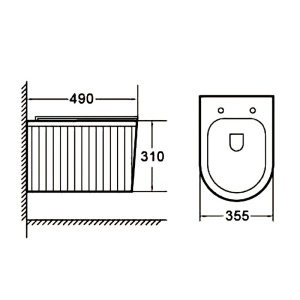 Vas WC suspendat LUMA Negru Mat, Model Canelat, cu capac SoftClose Inclus - Img 4