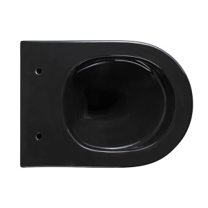 Vas WC suspendat Mizu Black Gloss rimless cu capac din duroplast negru si inchidere softclose - Img 6