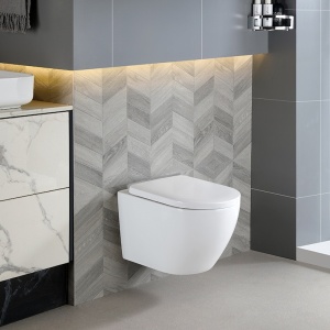 Vas WC suspendat Mizu Tornado White TR-02, rimless cu capac din duroplast si inchidere softclose - Img 8