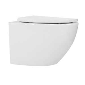 Vas WC suspendat Puro White 02, rimless cu capac din duroplast cu softclose - Img 3