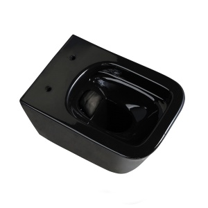 Vas Wc suspendat Rain Rimless Black Gold Edge , capac soft-close inclus - Img 3