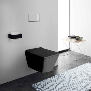Vas WC suspendat rimless protect cu capac soft close Spectrum Lima 34 x 48.5 cm negru mat - Img 2
